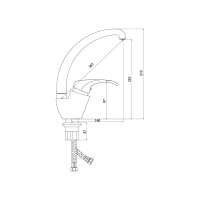 Смеситель для мойки СЛАВЕН с высоким изливом, одноручный СЛ-ОД-К22