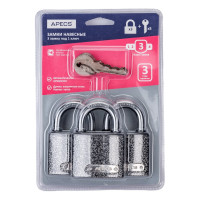 Навесные замки Apecs PD-01-50-Blister 3Locks+5Keys 28741