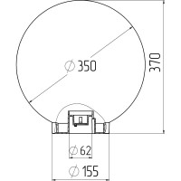 Садово-парковый светильник ЭРА НТУ 02100351 шар, белый, призма, D=350mm, Е27, 4/12 Б0048046