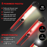 Светодиодный аккумуляторный фонарь iCartool, 5 режимов работы, магнитное креплением IC-L103