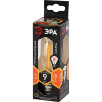 Филаментная лампа ЭРА FLED B35-9w-827-E27 свеча, 9 Вт, теплая, E27, 10/100/5000 Б0046993