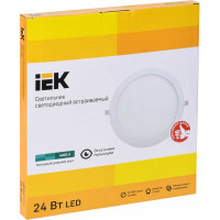 Светильник IEK ДВО 1609, белый, круг, LED, 24вт, 4000 К, IP20 LDVO0-1609-1-24-4000-K01