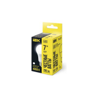 Лампа IEK LED, A60, 7вт, 230В, 4000К, E27 LLE-A60-7-230-40-E27