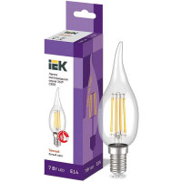 Лампа IEK серия 360 LED, CВ35, свеча на ветру, 7вт, 230В, 3000К, E14 LLF-CB35-7-230-30-E14-CL
