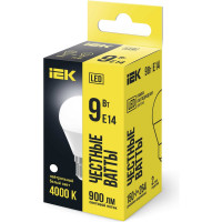 Лампа IEK LED, G45, шар, 9вт, 230В, 4000К, E14 LLE-G45-9-230-40-E14