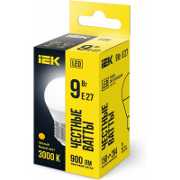 Лампа IEK LED, G45, шар, 9вт, 230В, 3000К, E27 LLE-G45-9-230-30-E27