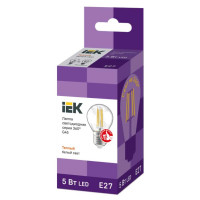 Лампа IEK серия 360, LED, G45, шар прозрачный, 5вт, 230В, 3000К, E27 LLF-G45-5-230-30-E27-CL