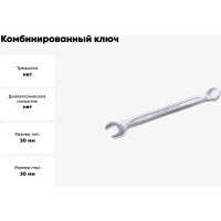 Комбинированный ключ Станкоимпорт европейский тип, 30 мм CS-11.01.30С