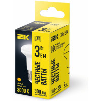 Лампа IEK LED R39 рефлектор 3вт 230В 3000К E14 LLE-R39-3-230-30-E14