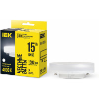 Лампа IEK LED T75 таблетка 15вт 230В 4000К GX53 LLE-T80-15-230-40-GX53