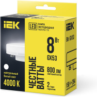 Лампа IEK LED T75 таблетка 8вт 230В 4000К GX53 LLE-T80-8-230-40-GX53