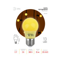 Светодиодная лампа ЭРА ERAYL50E27 LED A503WE27, груша, 13SMD, 3W, E27, для белтлайт, 10/100/3600, желтый Б0049581