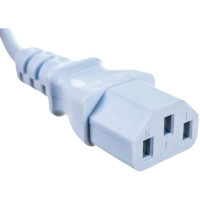 Шнур питания LANMASTER C13-Schuko, 3х0.75, 220В, 10А, белый, 0.5 метра LAN-PP13/SH-0.5-WH