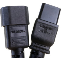 Шнур питания LANMASTER C13-C14, 3х0.75, 220В, 10А, черный, 2 метра LAN-PPM-10A-2.0 LAN-PP13/14-2.0-BK