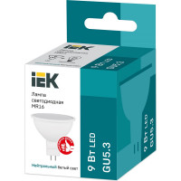 Лампа IEK LED MR16 софит 9вт 230В 4000К GU5.3 LLE-MR16-9-230-40-GU5