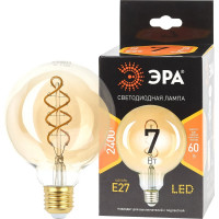 Светодиодная лампа ЭРА F-LED G95-7W-824-E27 spiral gold филамент, шар, спираль, золото, 7Вт, теплый, E27 20/560 Б0047663