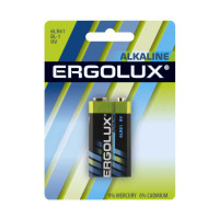 Батарейка Ergolux 6LR61, 9В, Alkaline, BL-1 11753