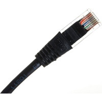 Патч-корд RJ45 - RJ45, 4 пары, UTP, категория 5е, 0.15 м, черный, TWT-45-45-0.15-BK