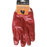 Хлопчатобумажные перчатки ZOLDER, полный облив ПВХ, с манжетой на резинке, размер 10, PVC003