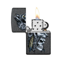 Зажигалка ZIPPO Wolf Skull с покрытием Iron Stone, 38x13x57 мм, 29863