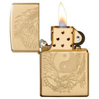 Зажигалка ZIPPO Classic, с покрытием High Polish Brass, 38x13x57 мм, 49024
