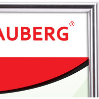 Рамка BRAUBERG HIT2, 21х30 см, пластик, багет 12 мм, серебро, стекло, 390946
