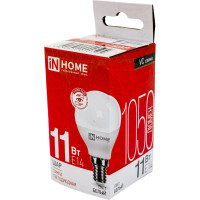 Светодиодная лампа IN HOME LED-ШАР-VC 11Вт, 230В, Е14, 4000К, 1050Лм 4690612020594