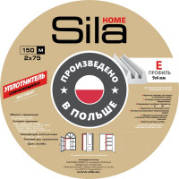 Самоклеящийся уплотнитель Sila Home Е150м, 9х4мм, белый, 40CX (S) 40CX