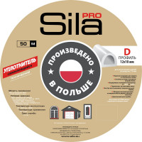Самоклеящийся уплотнитель Sila pro D50м, 12х10мм, белый, SD-54C (S) SD-54C
