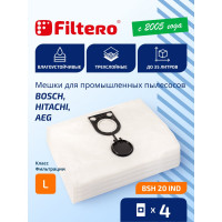 Мешки трехслойные BSH 20 IND (4 шт; 35 л) для строительного пылесоса Bosch, Aeg, Felisatti, Hitachi, Metabo, Starmix FILTERO 05912
