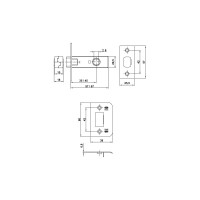 Дверная межкомнатная защелка Amig покрытие антик 6-45 A