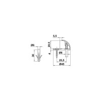 Дверной стопор с белой резинкой Amig никель матовый 101-45 NI