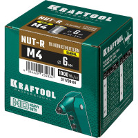 Стальные резьбовые заклепки с насечками KRAFTOOL Nut-R уменьшенный бортик, М4, 1000 шт. 311708-04