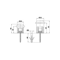 Дверной стопор Amig никель/черный 202-28 NI
