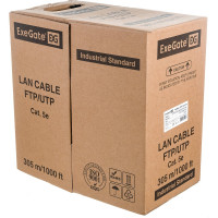 Кабель UTP ExeGate 4 пары, категория 5e, CCA, 24AWG, бухта 305м, серый, PVC 138965