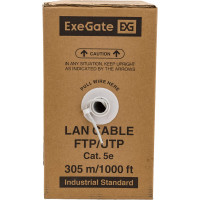 Кабель UTP ExeGate 4 пары, категория 5e, Special медь, 26AWG, бухта 305м, серый, PVC 138966