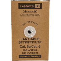 Кабель UTP ExeGate CU 4PR PREMIUM 25 AWG CAT5e 305м внутренний серый 281815