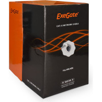 Кабель FTP ExeGate 4 пары, категория 6, медь, 23AWG, экран, бухта 305м, серый, PVC 281810