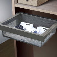 Выдвижная корзина Mebax 600-420 металлическая сетка 564х420х140, серый жемчуг 00-00001119