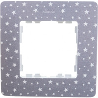 Декоративная рамка Simon, 1 пост, Original, S82 Detail, серый в белые звёзды-белый 8200610-223