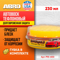 Полироль кузова Abro карнауба, губка, паста, 230 мл PW-400