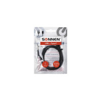 Кабель SONNEN USB2.0-Type-C 1м медь для передачи данных и зарядки черный 513117