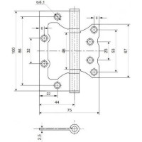Стальная петля RUCETTI без врезки, античная бронза RFH-100х75х2,5 AB 9009254