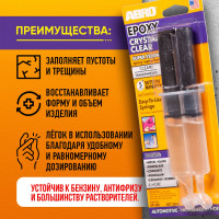 Клей эпоксидный прозрачный ABRO в шприце 25 мл EP-300-RW-M
