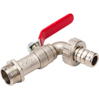 Шаровой кран Tiemme садовый, Н, 3/4, со штуцером, ручка 2500008