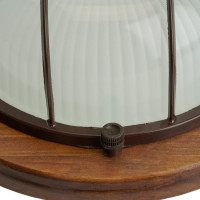 Светильник для бани и сауны FERON НБО 03-60-022 220V 60Вт Е27 IP54 дерево, орех, круг, с решеткой 11574