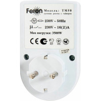 Розетка с таймером FERON TM50, суточная, механическая, 3500W/16A, 230V, 23238