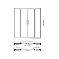 Стеклянная шторка на ванну WasserKraft Липпе (Lippe) 45S02-170