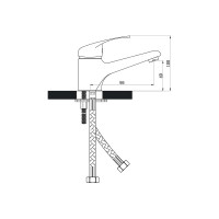 Смеситель для умывальника СЛАВЕН с литым изливом, одноручный СЛ-ОД-Р10