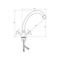 Смеситель для мойки/умывальника СЛАВЕН двуручный СЛ-ДВ-О11